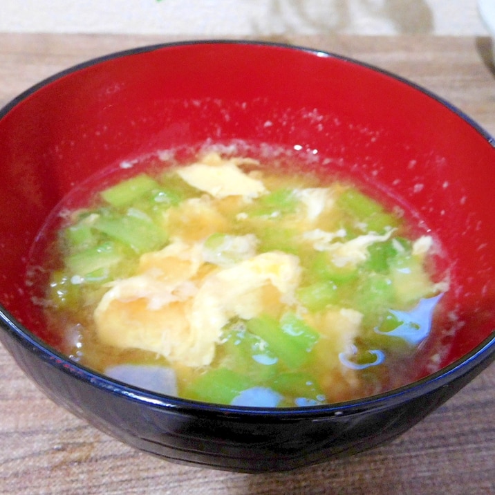 小松菜の茎のかきたま汁 レシピ 作り方 By めんか 楽天レシピ